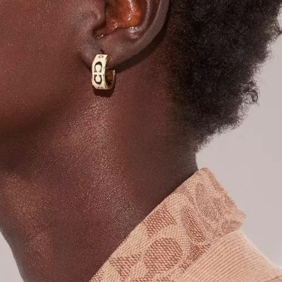 COACH Enamel Huggie Earrings - Picture 2 of 4